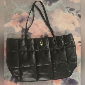 Black Quilted Tote Bag